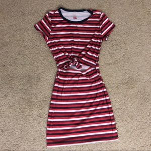No Boundaries Red Striped Dress